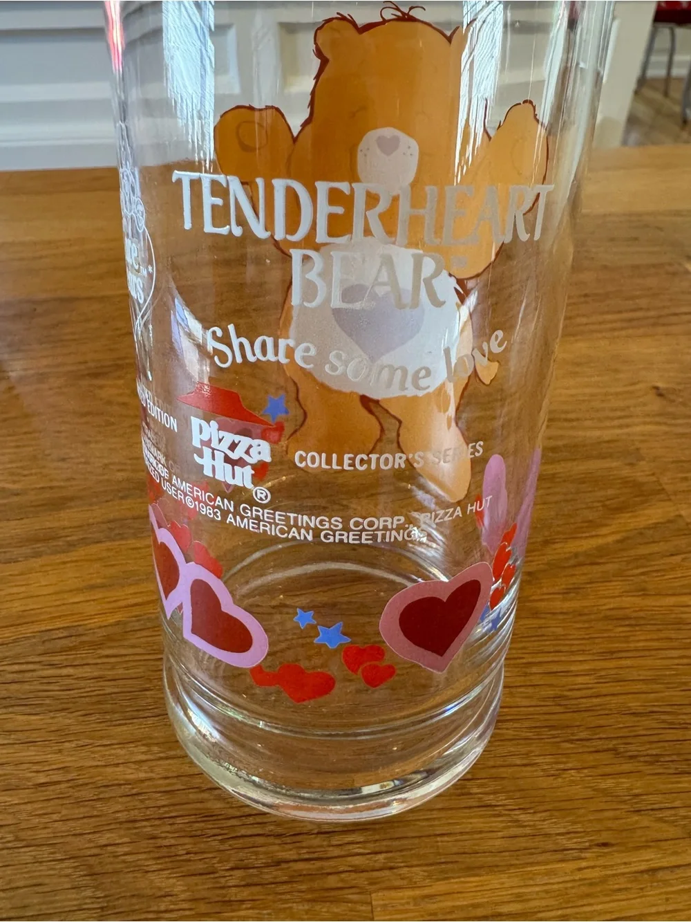 🌈 Vintage 1983 Pizza Hut Care Bears Glasses | Grumpy Bear & Tenderheart Bear